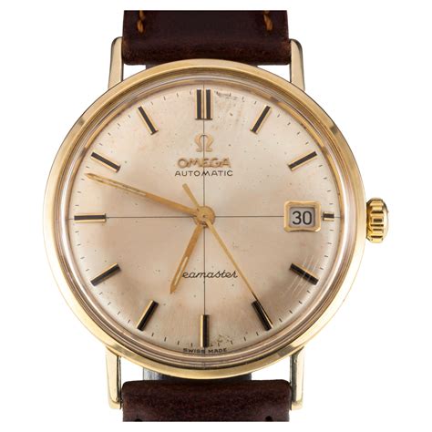 omega gold watches for men|14k gold omega men's watch.